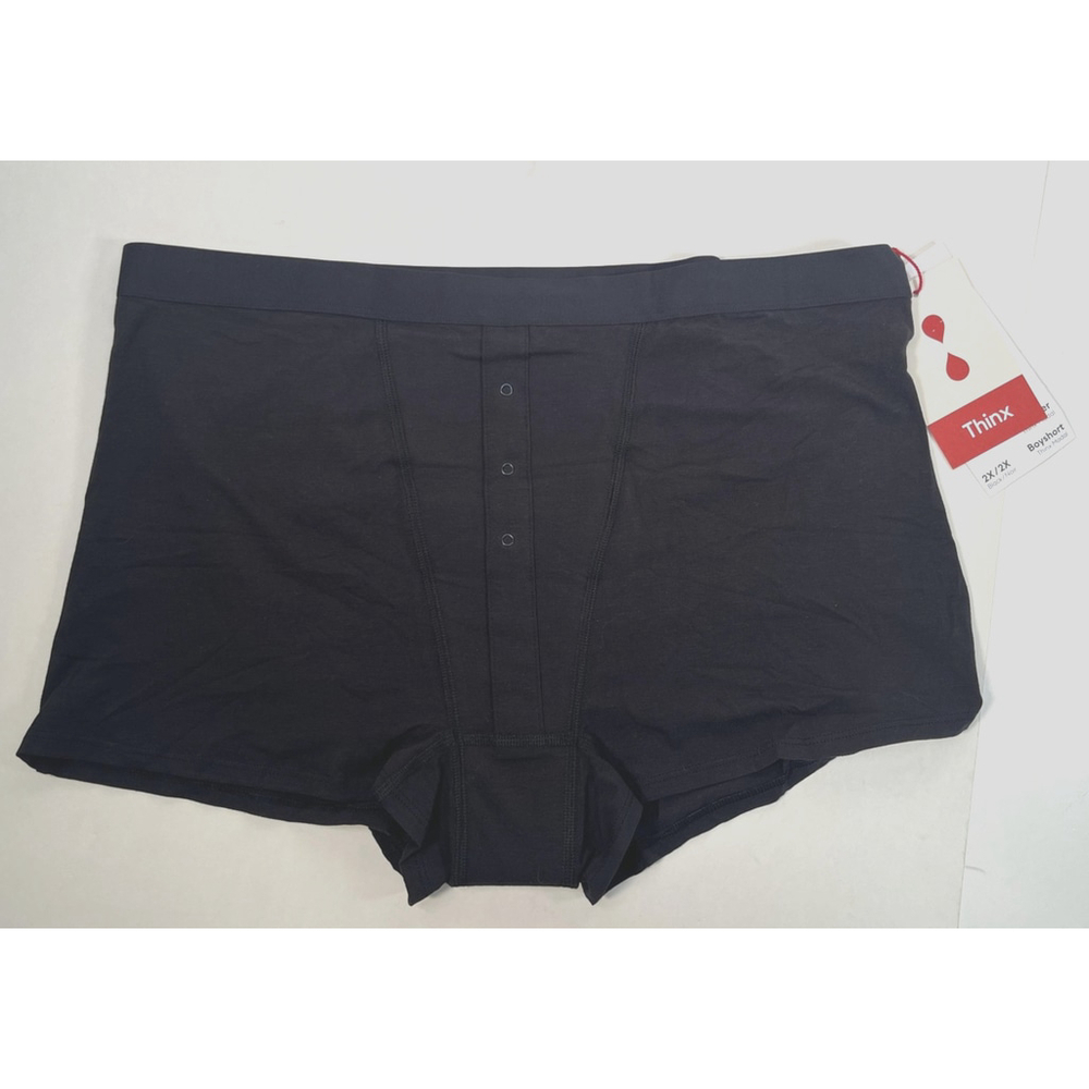 Thinx Boyshort Underwear Womens 2X‎ Black Supima Tencel Period Leakproof New